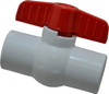 Legend Valve 3/4" Pipe, Full Port, PVC Miniature Ball Valve Inline - One Way Flow, FNPT x FNPT Ends, Tee Handle, 150 WOG 201-304 - 36897742