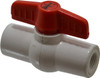 Legend Valve 1/4" Pipe, Full Port, PVC Miniature Ball Valve Inline - One Way Flow, FNPT x FNPT Ends, Tee Handle, 150 WOG 201-301 - 36897726