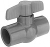 Legend Valve 1-1/4" Pipe, Full Port, PVC Miniature Ball Valve Inline - One Way Flow, Solvent x Solvent Ends, Tee Handle, 150 WOG 201-436 - 36898005