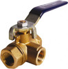 Legend Valve 3/4" Pipe, Large Port, Brass Diverter Ball Valve Inline - Three Way Flow, FIPT x FIPT x FIPT Ends, Lever Handle, 600 WOG, 150 WSP 101-444 - 49109200