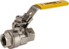 Legend Valve 3/8" Pipe, Full Port, Stainless Steel Standard Ball Valve 2 Piece, Inline - One Way Flow, FNPT x FNPT Ends, Locking Lever Handle, 1,000 WOG, 150 WSP 113-142 - 36897445