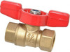 Midwest Control 1/4" Pipe, Brass Miniature Ball Valve Inline - One Way Flow, FNPT x FNPT Ends, Tee Handle, 600 WOG, 150 WSP MFTH-25 - 36894467