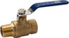 Midwest Control 1/2" Pipe, Full Port, Brass Full Port Ball Valve 2 Piece, MNPT x FNPT Ends, Vinyl Coated Metal Handle, 600 WOG, 150 WSP MBB-50NL - 62821996