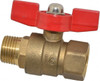 Midwest Control 1/2" Pipe, Brass Miniature Ball Valve Inline - One Way Flow, MNPT x FNPT Ends, Tee Handle, 600 WOG, 150 WSP MMTH-50 - 36894434