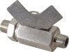 Midwest Control 1/4" Pipe, Full Port, Stainless Steel Miniature Ball Valve 2 Piece, Inline - Two Way Flow, MNPT x MNPT Ends, Butterfly Handle, 1,000 WOG, 150 WSP MSMM-25 - 89495139