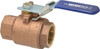 NIBCO 1" Pipe, Full Port, Bronze Standard Ball Valve 2 Piece, Inline - One Way Flow, FNPT x FNPT Ends, Locking Lever Handle, 600 WOG, 150 WSP NL950LA - 63769707