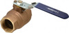 NIBCO 1-1/2" Pipe, Full Port, Bronze Standard Ball Valve 2 Piece, Inline - One Way Flow, FNPT x FNPT Ends, Locking Lever Handle, 600 WOG, 150 WSP NL951LC - 63769715