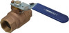NIBCO 1-1/4" Pipe, Full Port, Bronze Standard Ball Valve 2 Piece, Inline - One Way Flow, FNPT x FNPT Ends, Locking Lever Handle, 600 WOG, 150 WSP NL951LB - 63769723