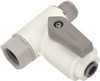 Parker Hannifin 3/8 x 3/8" Pipe, Full Port, Polypropylene Valve Angle Stop Ball Valve Bi-Directional, Push-to-Connect x MNPT x FNPT Ends, Wedge Handle, 150 WOG LFPP4VAS6 - 50595396