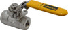 Parker Hannifin 1/4" Pipe, Full Port, Stainless Steel Standard Ball Valve 2 Piece, Inline - One Way Flow, FNPT x FNPT Ends, Padlock Handle, 2,000 WOG, 150 WSP XVP502SS-4 - 04479713