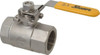 Sharpe Valves 1-1/2" Pipe, Standard Port, Stainless Steel Steam Service Ball Valve 1 Piece, Inline - One Way Flow, FNPT x FNPT Ends, Locking Lever Handle, 1,500 WOG, 250 WSP 4351012240 - 69013159