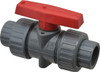 Simtech Process Systems 3/4" Pipe, Full Port, CPVC True Union Design Ball Valve Inline - Two Way Flow, FNPT x FNPT (with Socket Adapter) Ends, Tee Handle, 232 WOG TBB 302 1 007 - 31737281