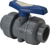 Simtech Process Systems 1-1/2" Pipe, Full Port, CPVC True Union Design Ball Valve Inline - Two Way Flow, FNPT x FNPT (with Socket Adapter) Ends, Tee Handle, 232 WOG TBB 302 1 015 - 31737315