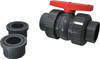 Simtech Process Systems 3" Pipe, Full Port, PVC True Union Design Ball Valve Inline - Two Way Flow, FNPT x FNPT Ends, Tee Handle, 150 WOG TBB 101 4 030 - 31737075