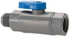 The Specialty Mfg. Co. 3/8" Pipe, PVC Standard Ball Valve Inline - One Way Flow, MNPT x FNPT Ends, Wedge Handle, 125 WOG 6380990 - 09881293
