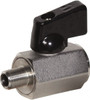 Value Collection 1/8" Pipe, Full Port, Stainless Steel Miniature Ball Valve Inline - Two Way Flow, MNPT x FNPT Ends, Wedge Handle, 1,000 WOG, 150 WSP 9918025874JP - 38088464