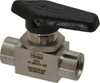 Parker Hannifin 1/4" Pipe, FNPT x FNPT End Connections, Stainless Steel, Inline, Two Way Flow, Instrumentation Ball Valve 3,000 psi WOG Rating, Wedge Handle, PFA Seat 4F-MB6LPFA-SSP - 86929635