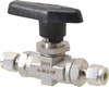 Parker Hannifin 1/4" Pipe, Stainless Steel, Inline, Two Way Flow, Instrumentation Ball Valve 6,000 psi WOG Rating, Wedge Handle, PTFE Seal, PTFE Seat 4A-B6LJ2-SSP - 86857364