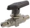 Parker Hannifin 3/8" Pipe, MNPT x MNPT End Connections, Stainless Steel, Inline, Two Way Flow, Instrumentation Ball Valve 6,000 psi WOG Rating, Wedge Handle, PTFE Seal, PTFE Seat 6M-B6LJ2-SSP - 86857422
