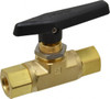 Parker Hannifin 3/8" Pipe, FNPT x FNPT End Connections, Brass, Inline, Two Way Flow, Instrumentation Ball Valve 3,000 psi WOG Rating, Wedge Handle, PTFE Seal, PTFE Seat 6F-B8LJ2-BP - 86857588