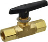 Parker Hannifin 1/2" Pipe, FNPT x FNPT End Connections, Brass, Inline, Two Way Flow, Instrumentation Ball Valve 3,000 psi WOG Rating, Wedge Handle, PTFE Seal, PTFE Seat 8F-B8LJ2-BP - 86929536