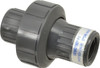 Plast-O-Matic Valves 3/4" PVC Check Valve Inline, FNPT x FNPT, 150 WOG CKM075EP-PV - 08574667
