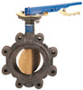 NIBCO 6" Pipe, Lug Butterfly Valve Lever Handle, Ductile Iron Body, EPDM Seat, 250 WOG, Ductile Iron Disc, Stainless Steel Stem NLG200K - 86483807