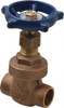 Legend Valve 1/2" Pipe, Soldered Bronze Solid Wedge Stem Gate Valve 200 WOG, 125 WSP, Screw Over Bonnet 104-663 - 36895233