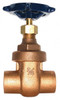 Legend Valve 1-1/2" Pipe, Soldered Bronze Solid Wedge Stem Gate Valve 200 WOG, 125 WSP, Screw Over Bonnet 104-667 - 36895274