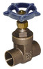 Legend Valve 2" Pipe, Soldered Bronze Solid Wedge Stem Gate Valve 200 WOG, 125 WSP, Screw-In Bonnet 104-608 - 36895134