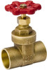 Value Collection 1/2" Pipe, Class 150, C x C Brass Wedge Compact Gate Valve 200 WOG, 200 WSP, Screw Over Bonnet, For Use with Water, Oil & Gas 100-453NL - 45884103