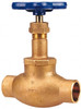 NIBCO 1/4" Pipe, Soldered Ends, Bronze Integral Globe Valve PTFE Disc, Screw-In Bonnet, 200 psi WOG, 125 psi WSP, Class 125 NJ2K004 - 80017775