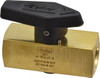 Parker Hannifin 1/4" Pipe, 3,000 psi WOG Rating, Brass, Inline, One Way Instrumentation Plug Valve Wedge Handle, FNPT x FNPT End Connections, Viton Seal 4F-PR4-VT-B - 86857091
