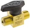Parker Hannifin 1/2" Pipe, 3,000 psi WOG Rating, Brass, Inline, One Way Instrumentation Plug Valve Wedge Handle, MNPT x MNPT End Connections, Viton Seal 8M-PR6-VT-B - 86857166