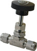 Ham-Let 5,000 Max psi, 1/4" Pipe, 316 Grade Stainless Steel, Inline Stem Regulating Instrumentation Needle Valve Compression x Compression End Connections, Swaglok SS-1RS4 3204807 - 85552354