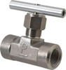 Parker Hannifin 5,000 Max psi, 1/2" Pipe, 316 Grade Stainless Steel, Inline Instrumentation Needle Valve FNPT x FNPT End Connections 8F-V12LN-SS - 86640695