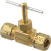 Parker Hannifin 1/4" Pipe, Inline Needle Valve Compression x Compression Ends, Brass Valve, 150 Max psi NV105CA-4 - 03004967