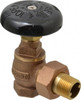 Legend Valve 1/2" Pipe, 60 psi WOG Rating, FNPT x Male Union End Connections, Handwheel Steam Angle Radiator Valve 15 psi Steam Pressure Rating, Bronze 110-103 - 36896488