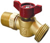 B&K Mueller 3/4" Pipe, 125 psi WOG Rating, 1" Long Shank, Brass Hose Bibb, Stop Valve Wing Tee Handle, MNPT x GHT End Connections 102-354HN - 65177438