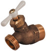 Legend Valve 3/4" Pipe, 125 psi WOG Rating, Brass Hose Bibb, Stop Valve T Handle, MNPT x MGHT End Connections, Use with Potable Water Applications 107-268NL - 41989427