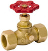 Value Collection 1/2" Pipe, 125 psi WOG Rating, Brass Stop & Waste Valve Lobe Type Handle, Comp End Connections, Use with Water, Oil, Air 105-613NL - 45884897