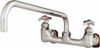 T&S Brass Straight Spout, 2 Way Design, Wall Mount, Industrial Sink Faucet 18 Inch Spout, 4 Spoke Handle B-0291 - 32071813