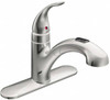 Moen 3 Hole Mount, Low Arc Commercial Faucet One Handle, Pull Lever Handle, Pullout Spout, No Drain 67315C - 70331699