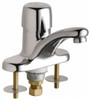 Chicago Faucets Round Handle, Deck Mounted Bathroom Faucet One Handle, No Drain, Standard Spout 3400-ABCP - 91216010