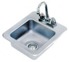 Advance Tabco 9" Long x 9" Wide Inside, 1 Compartment, Stainless Steel Stainless Steel Drop In Sink 20 Gauge, 12" Long x 14" Wide Outside, 5" Deep DI-1-25 - 08940785