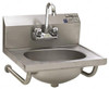 Eagle MHC 13-1/2" Long x 9-3/4" Wide Inside, 1 Compartment, Stainless Steel Stainless Steel Hand Sink-Tubular Wall Mounted 20 Gauge, 18-7/8" Long x 14-3/4" Wide x 14-1/4" High Outside, 6-3/4" Deep HSA-10-FTWS - 08940983