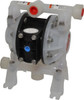 ARO Fluid Management 1/2" NPT, Nonmetallic, Air Operated Diaphragm Pump Polyurethane Diaphragm, Polypropylene Housing PD05P-ARS-PUU-B - 60600178