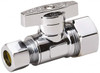Value Collection Compression 5/8 Inlet, 125 Max psi, Chrome Finish, Brass Water Supply Stop Valve 3/8 Compression Outlet, Straight, Chrome Handle, For Use with Any Water Supply Shut Off Application 191-032HC - 45883907