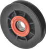 Fenner Drives 17 Inside x 4" Outside Diam, 0.64" Wide Pulley Slot, Glass Reinforced Nylon Idler Pulley 5L/B Belt Section, For Use with V-Belts VA4002 - 35428234