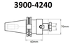 Precise BT40 V-Flange Shell Mill Arbor, 1-1/2" Bore Dia. x 60mm Gage Depth  - 3900-4240